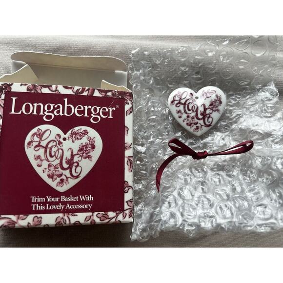 Longaberger Sweetheart Love Letters Basket Tie On NEW in box 1999 Heart - Picture 1 of 2